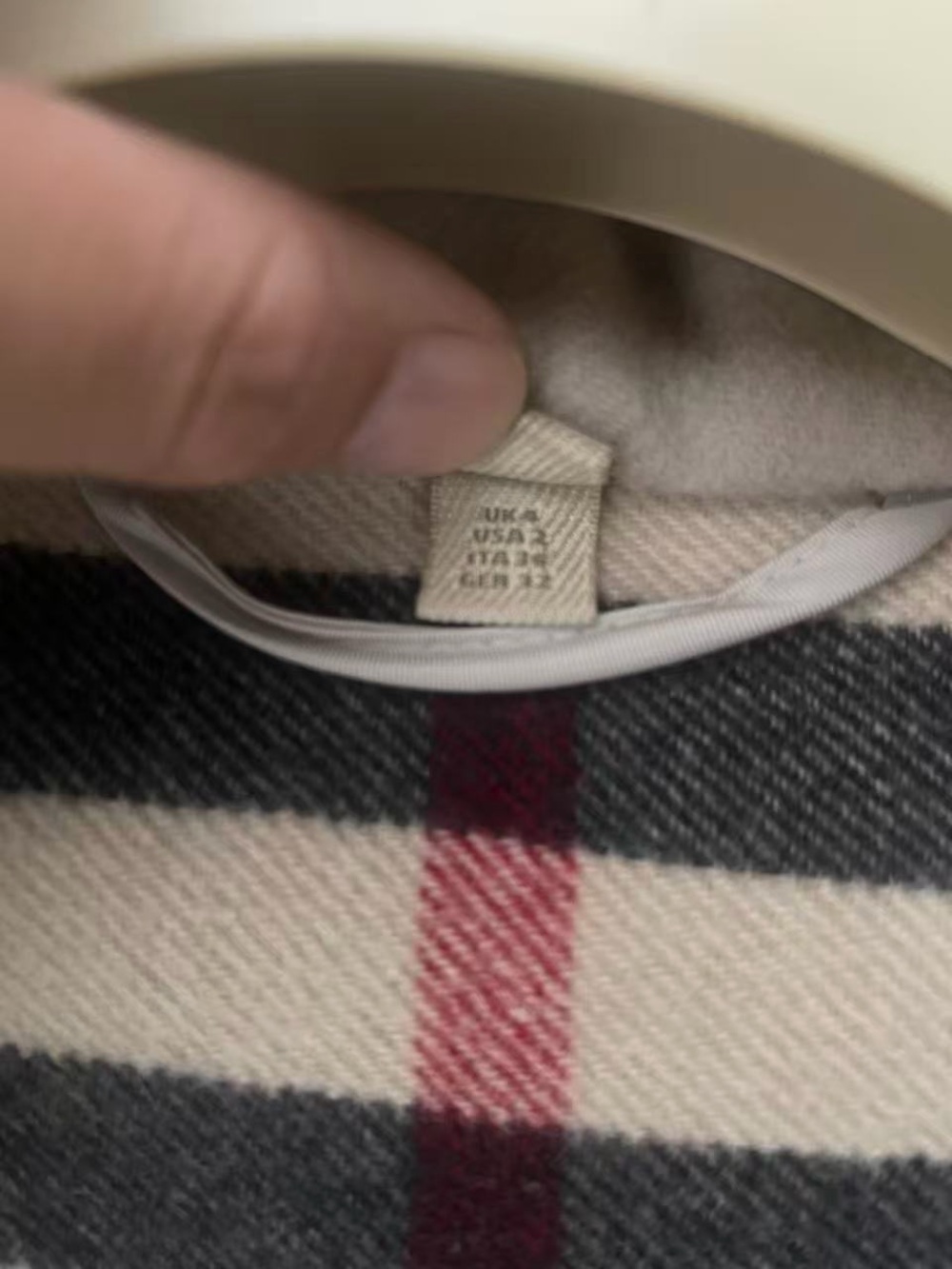 Burberry Beige Wool Duffle Coat with Signature Check Lining - Picture 2 of 2